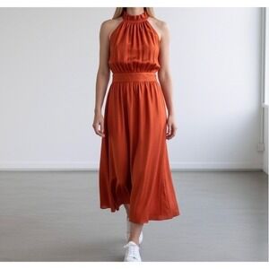 strapless open back dress Zinnia Bow Orange Designer Georgette Long Dress For Women Online – Ordinaree